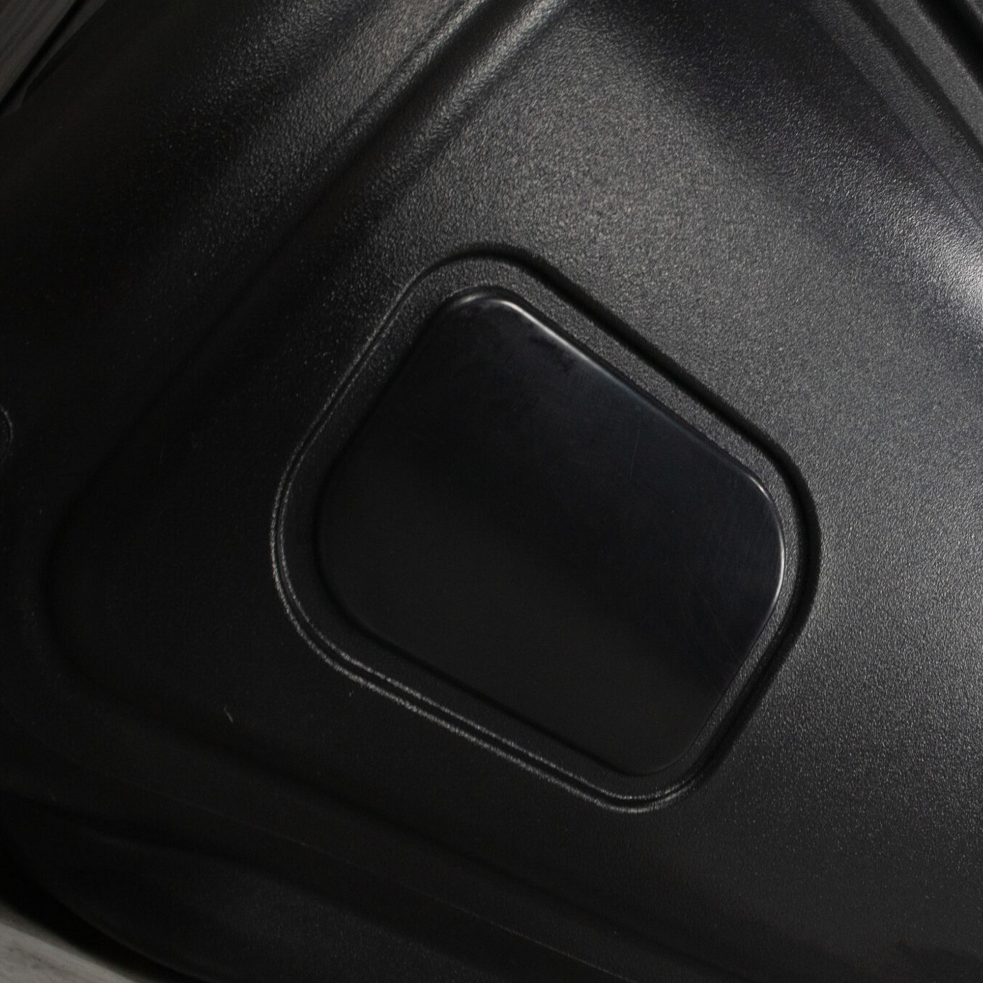 Close-up of a recessed moulded detail on the Shokbox® Pro shell